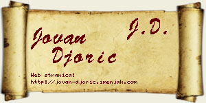 Jovan Đorić vizit kartica